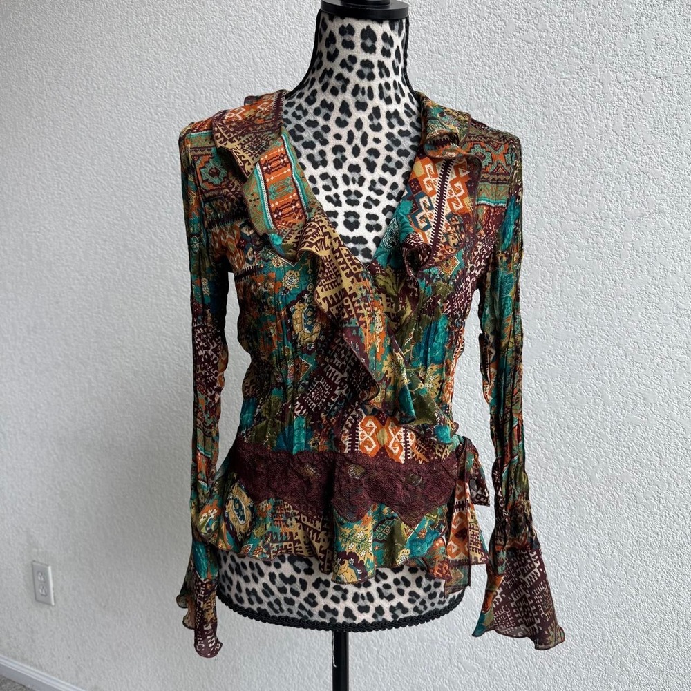 Sunny Leigh Y2K multicolored blouse Size S